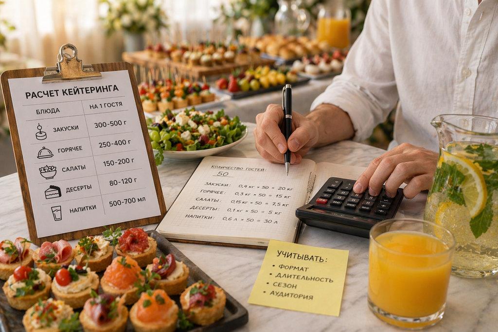 Как правильно рассчитать количество еды и напитков на одного гостя